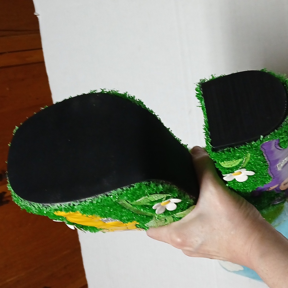 Dolls Kill x Teletubbies Platform Boots Multicolor Fur & Turf Kawaii RARE Size 6 - Picture 9 of 16